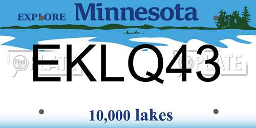 EKLQ43 Minnesota License Plate