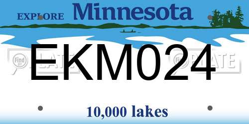 EKM024 Minnesota License Plate