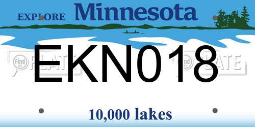 EKN018 Minnesota License Plate