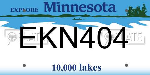 EKN404 Minnesota License Plate