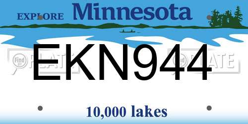 EKN944 Minnesota License Plate