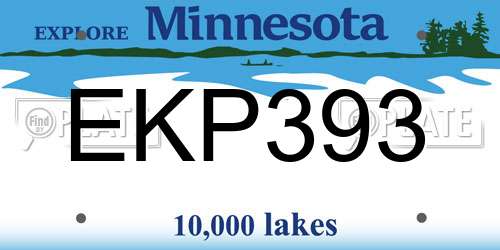EKP393 Minnesota License Plate