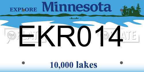 EKR014 Minnesota License Plate