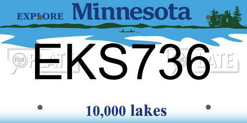 EKS736 Minnesota License Plate