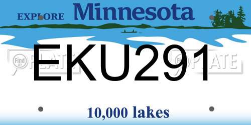 EKU291 Minnesota License Plate