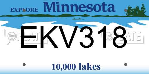 EKV318 Minnesota License Plate