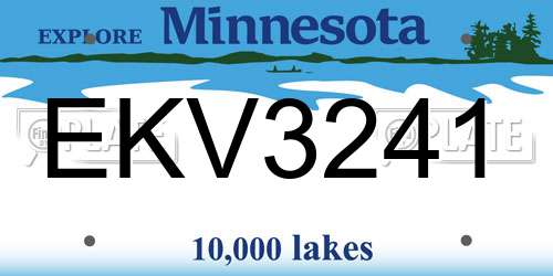EKV3241 Minnesota License Plate
