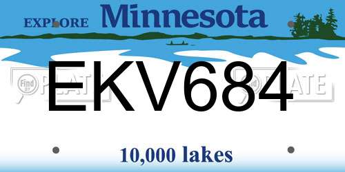 EKV684 Minnesota License Plate