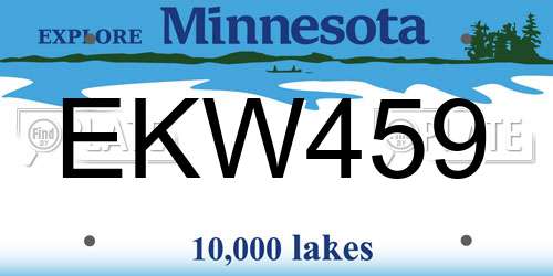 EKW459 Minnesota License Plate