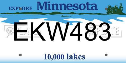 EKW483 Minnesota License Plate