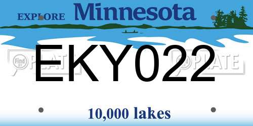 EKY022 Minnesota License Plate