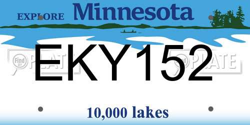 EKY152 Minnesota License Plate