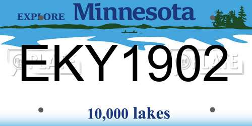 EKY1902 Minnesota License Plate
