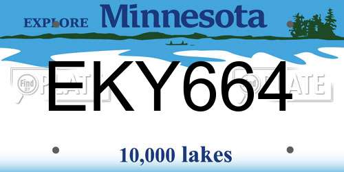EKY664 Minnesota License Plate