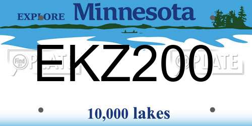 EKZ200 Minnesota License Plate
