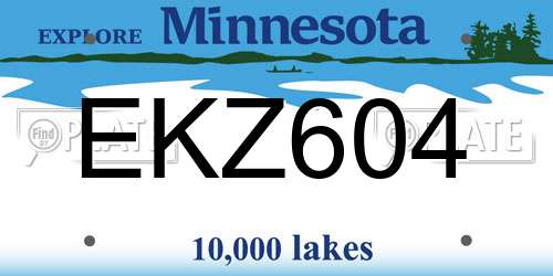 EKZ604 Minnesota License Plate