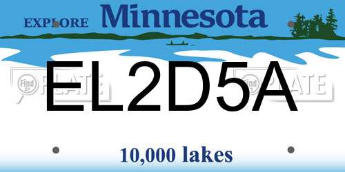 EL2D5A Minnesota License Plate