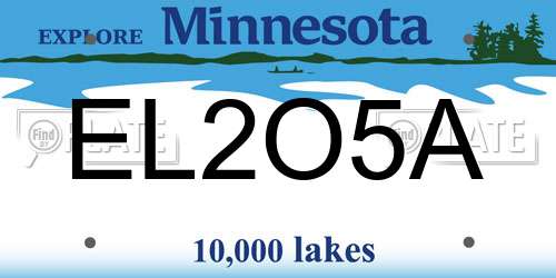 EL2O5A Minnesota License Plate