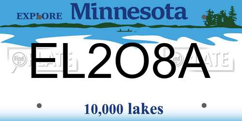 EL2O8A Minnesota License Plate