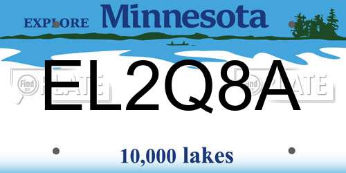EL2Q8A Minnesota License Plate