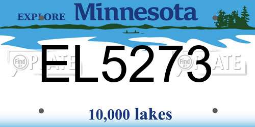EL5273 Minnesota License Plate