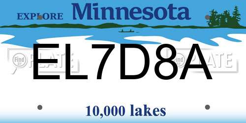 EL7D8A Minnesota License Plate