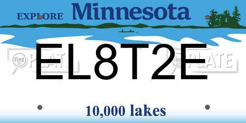 EL8T2E Minnesota License Plate