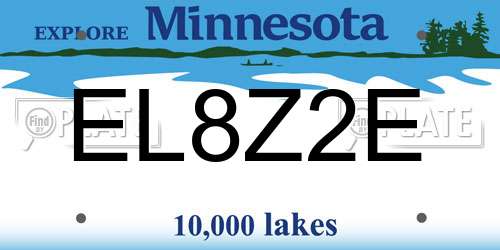 EL8Z2E Minnesota License Plate