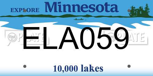 ELA059 Minnesota License Plate