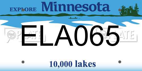 ELA065 Minnesota License Plate