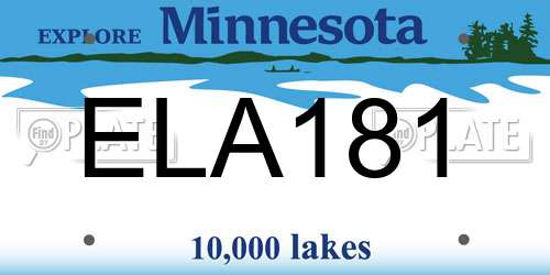 ELA181 Minnesota License Plate