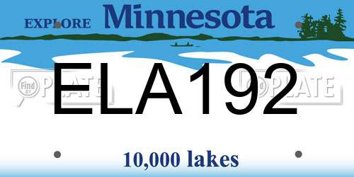 ELA192 Minnesota License Plate