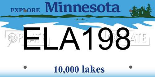ELA198 Minnesota License Plate