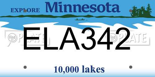 ELA342 Minnesota License Plate