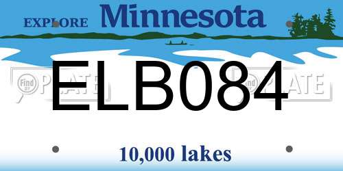 ELB084 Minnesota License Plate