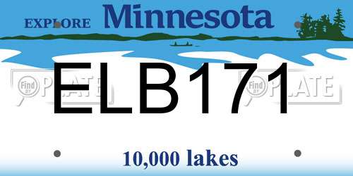 ELB171 Minnesota License Plate