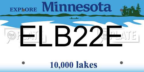 ELB22E Minnesota License Plate