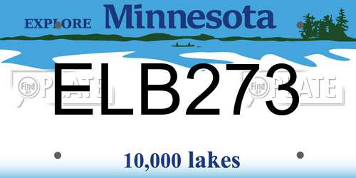 ELB273 Minnesota License Plate