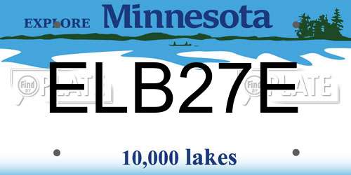 ELB27E Minnesota License Plate