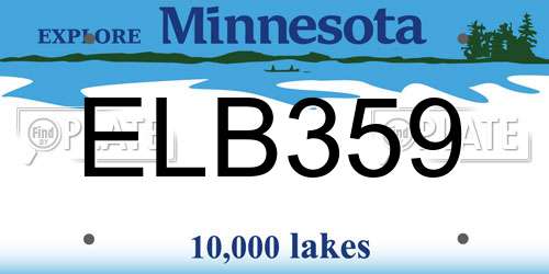 ELB359 Minnesota License Plate