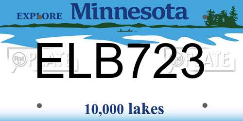 ELB723 Minnesota License Plate