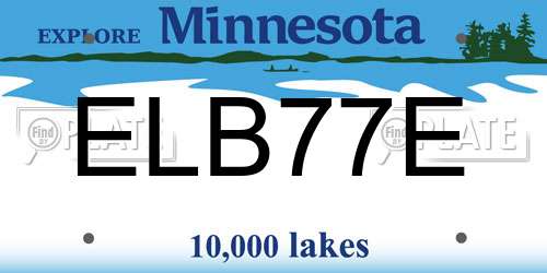 ELB77E Minnesota License Plate