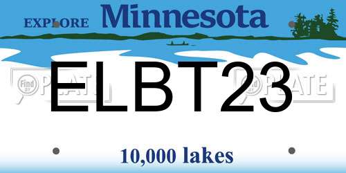 ELBT23 Minnesota License Plate