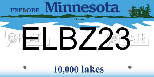 ELBZ23 Minnesota License Plate