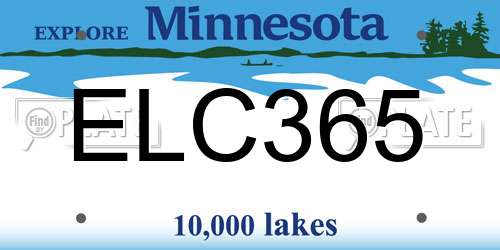 ELC365 Minnesota License Plate