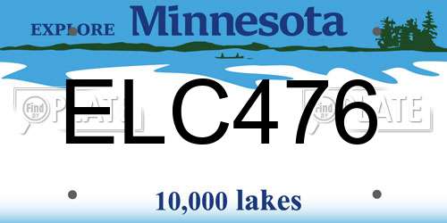 ELC476 Minnesota License Plate