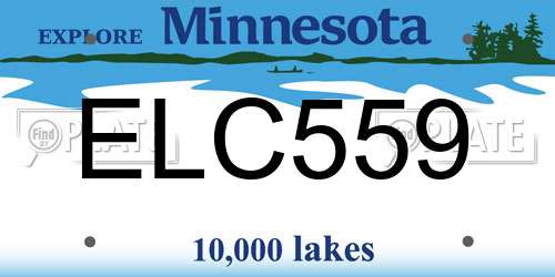 ELC559 Minnesota License Plate
