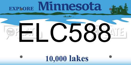ELC588 Minnesota License Plate