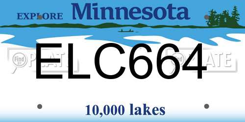 ELC664 Minnesota License Plate