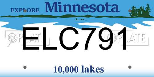 ELC791 Minnesota License Plate